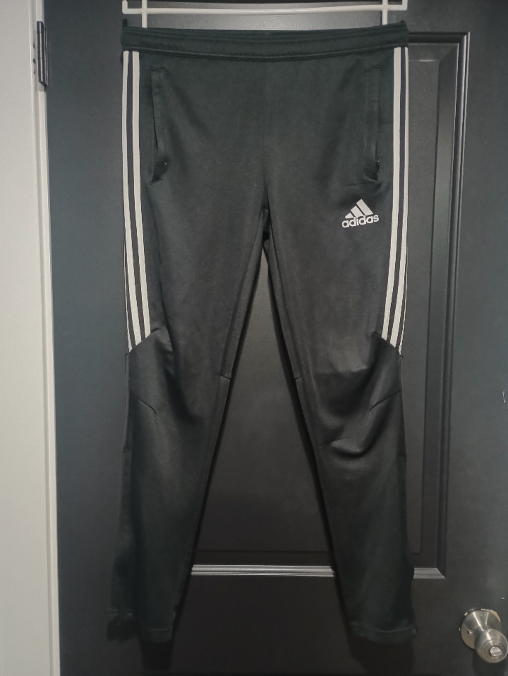 Adidas Black Jogger Pants with White Side Stripes